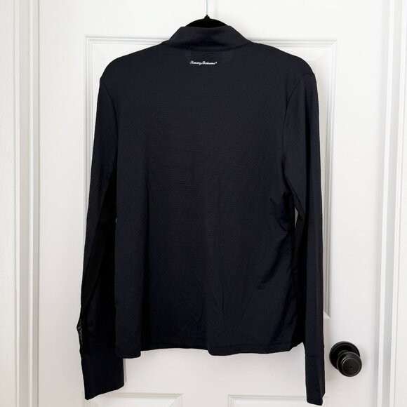 Women Tommy Bahama Pullover Quarter Zip Active Waffle Knit in Black Size Large - Picture 2 of 9